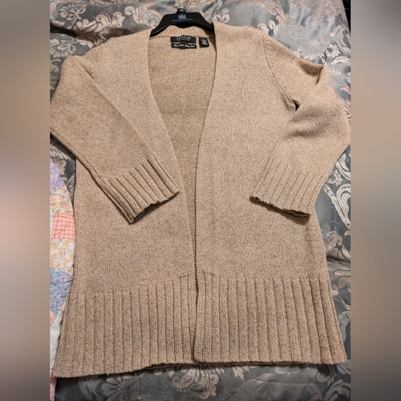 Parisian signature Fine Italian Merino Wool size medium women's open cardigan - Picture 6 of 13